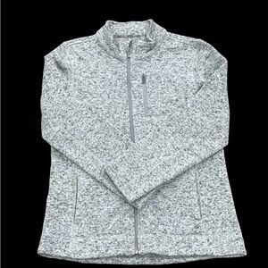 Calvin Klein Women's Heather Gray Full Zip Fleece Jacket, Size Large New without